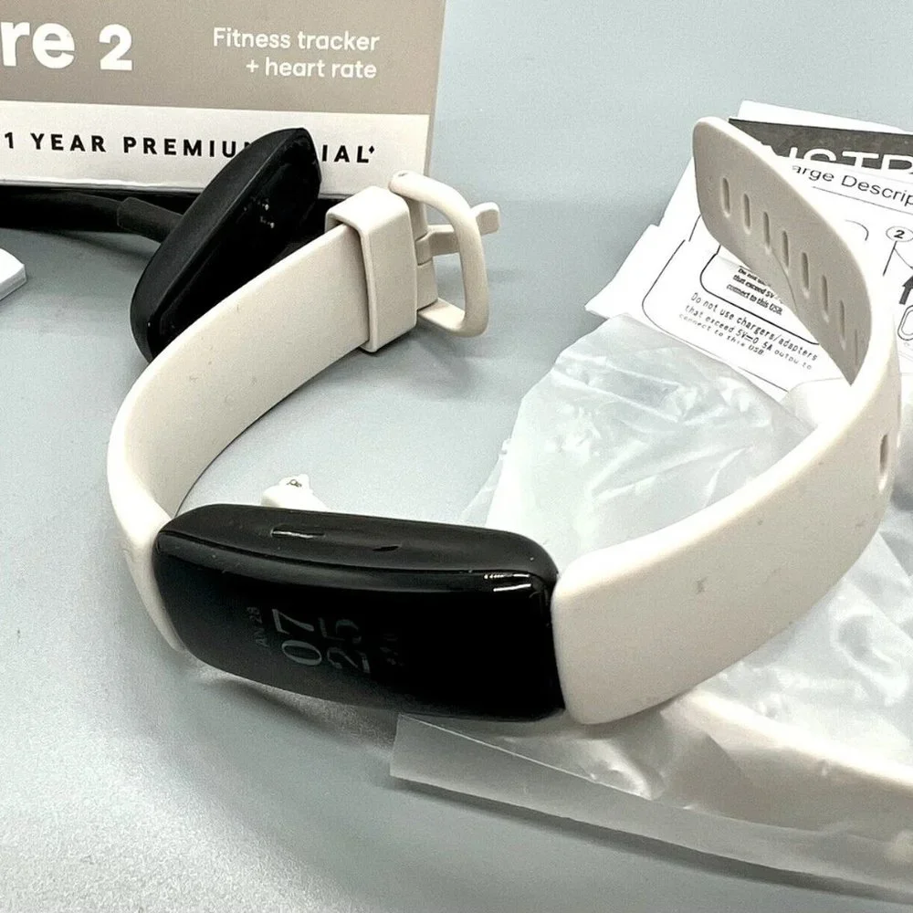 Fitbit Inspire 2 Health & Fitness Tracker 24/7 Heart Rate, Lunar White